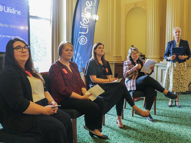 The Parliament House briefing hosted by Speaker Maree Edwards included a panel session with Lifeline volunteers.