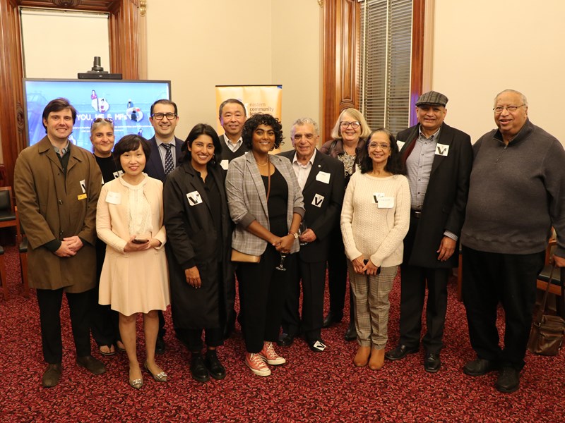 Members of the Engaging Communities in Democracy Community Advisory Committee at the toolkit launch.