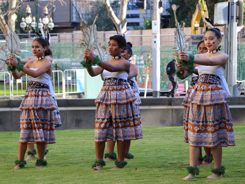 Bula Meke cultural group performing at the naming ceremony.