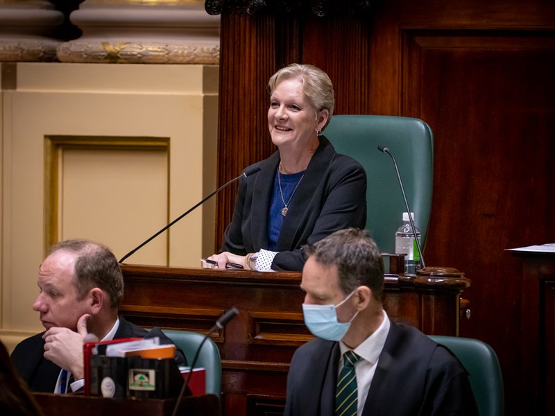 Maree Edwards in the Speaker's Chair.